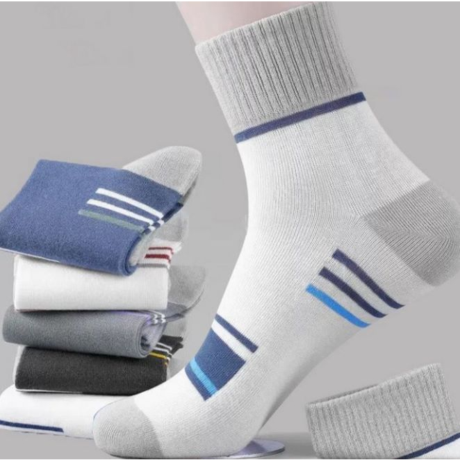 Kaos Kaki Pria Breathable Color Striped Sock Cotton Socks SCH054