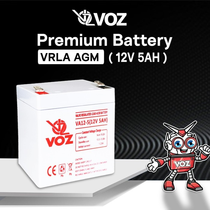 Voz Baterai VRLA 12V 5 Ah | Baterai Aki UPS | Baterai Voz