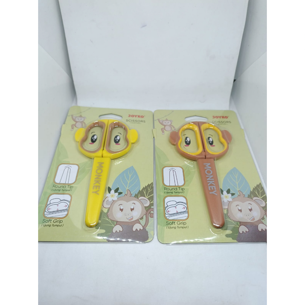 GUNTING KERTAS BESI LUCU BERMOTIF HEWAN SAPI MONYET KERA DAN TIKUS HITAM PUTIH MEREK JOYKO SC 26 27 28 1 PCS