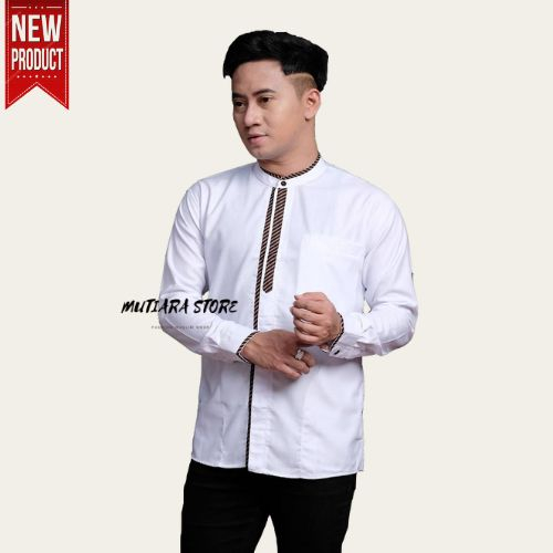 Baju Koko Pria Lengan Panjang Terbaru Motif Alfala Baju Koko Pria Kombinasi Batik Terbaru Koko Terbaru Bahan Toyobo