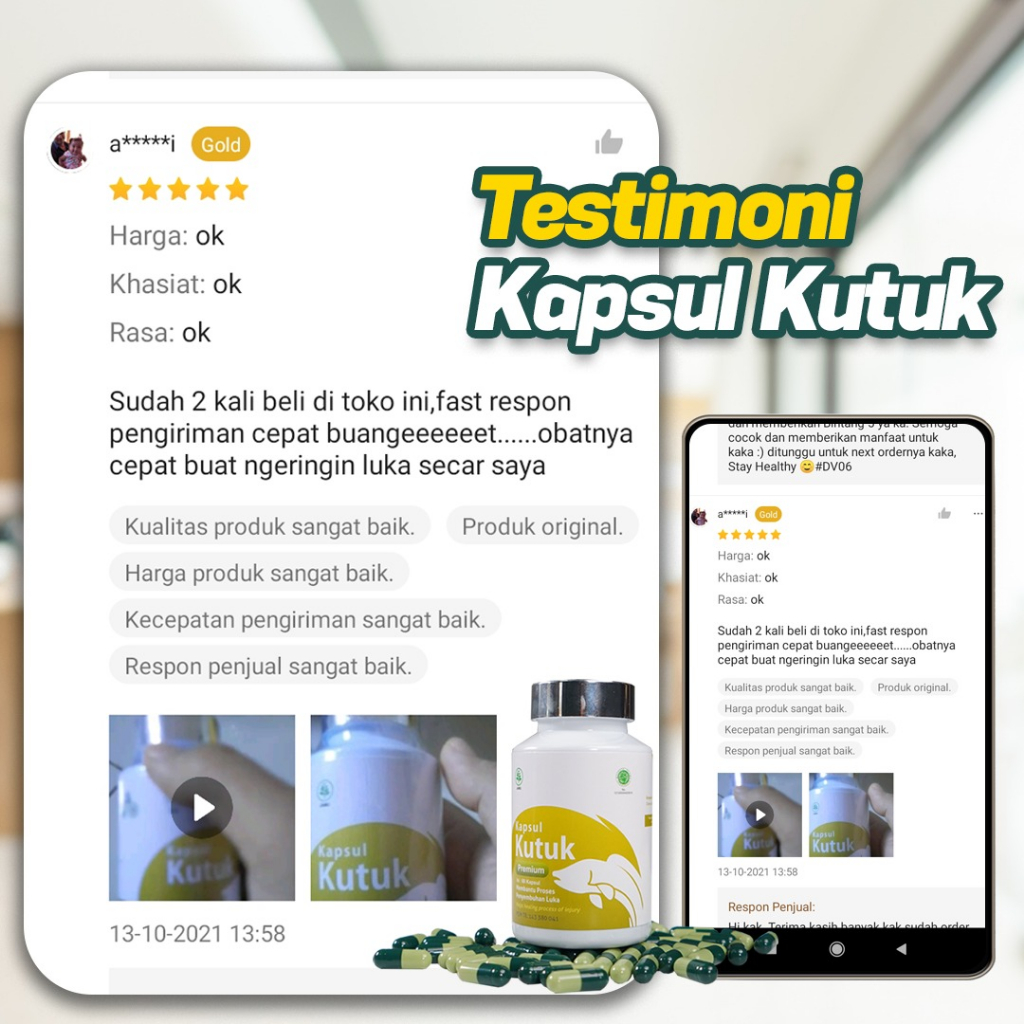 Kapsul Kutuk Premium - Ekstrak Ikan Gabus Albumin Operasi Caesar Sesar Diabetes Diabet Usus Buntu Ambeien Terapi Ginjal Tbc Hepatitis Hiv Luka Bakar Isi 60 Kapsul