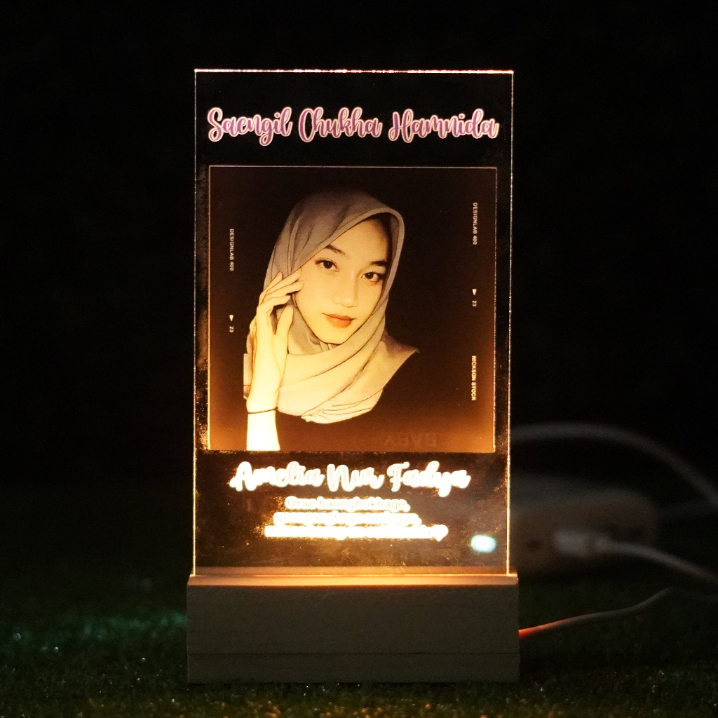 Lampu Tidur Akrilik Aesthetic Custom Foto
