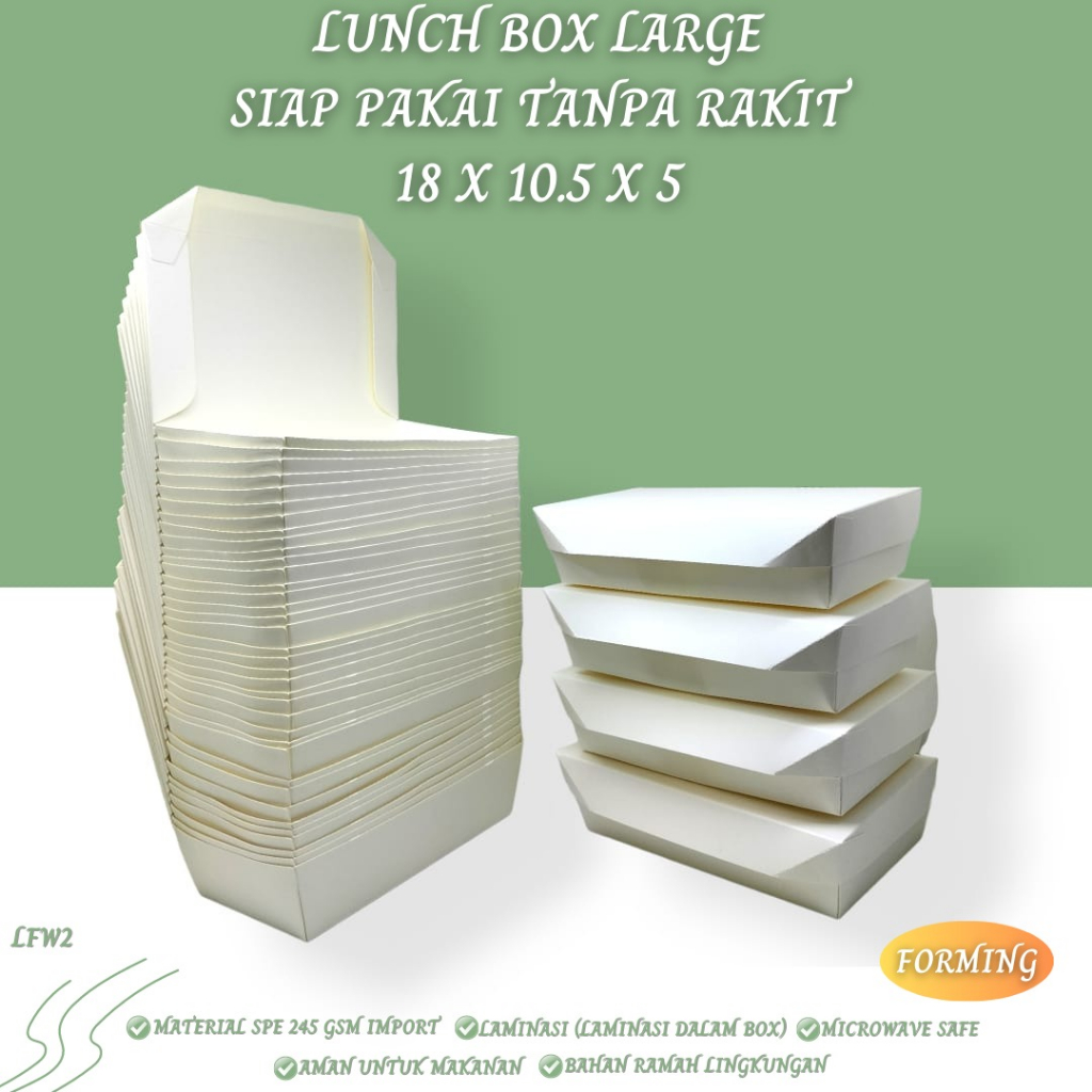 Paper Lunch Box Large SPE 245 Gsm (LFW2-18X10.5X5 Cm)