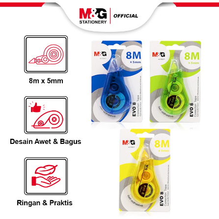 

M&G Correction Tape Pita Koreksi Tip-ex Kertas Evo 8m x 5mm