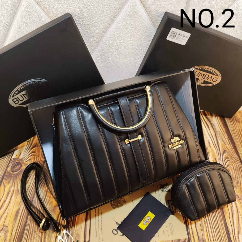 BUMBAG TAS VERONIKA Wanita Tas Kerja 2 in 1 Kuliah Jinjing Shoulder Bag Resleting Import - Ashley Shiny Tote Bag - TAS Wanita 2 In 1 Import Shoulder Bag Terbaru Tas Kantor Kerja Handbag Jinjing Warna Hitam - VERONICA Bag 191596