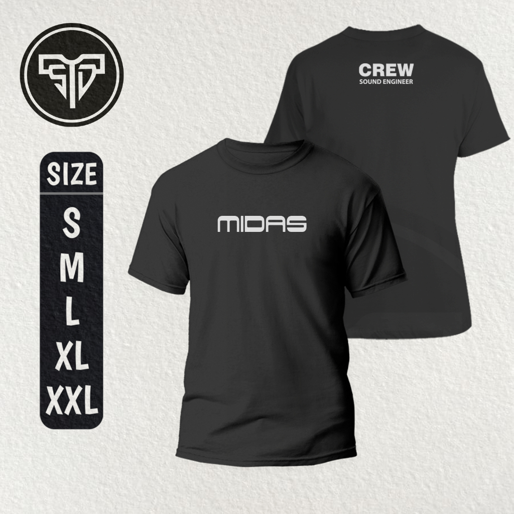 Baju Midas Sound Engineer Edition (Logo Besar) | Baju Sound | Baju Crew Sound