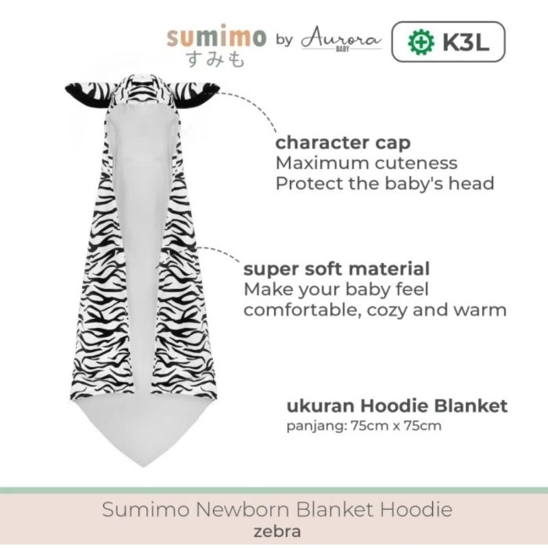 Sumimo Aurora Baby Blanket Hoodie - Selimut Bayi Dengan Penutup Kepala