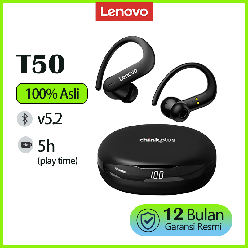 Thinkplus Lenovo T50 True Wireless Bluetooth Earphone Sport TWS 5.2