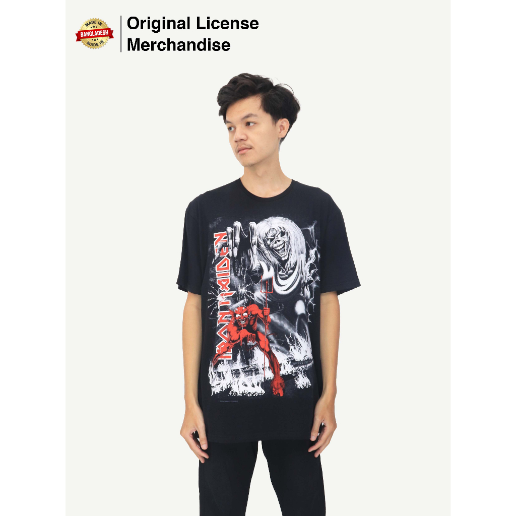 Kaos Baju Metal Band Musik Pria Wanita Casual Pendek Cotton Premium Motif Sablon IRON MAIDEN Origina