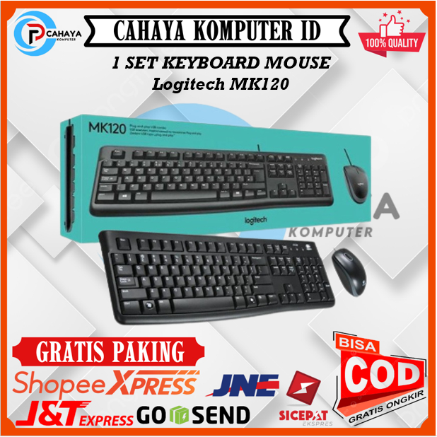 Keyboard Mouse LOGITECH MK120 Buat Kantor Dll