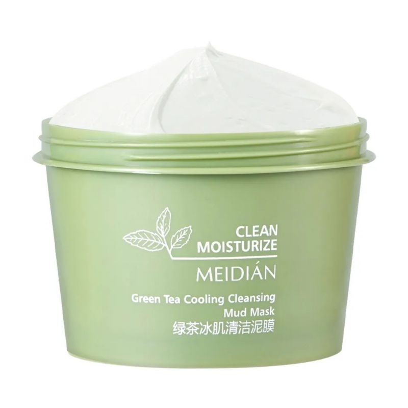 Meidian Green Tea Cooling Cleansing Mud Mask 100% Original / Masker Wajah Pembersih Pori Komedo / Pore Clean Clay Mask / Meidian Mud Mask Masker Membersihkan Komedo Masker Pengecil Pori-Pori / Masker Pelembab Wajah / Masker Pencerah Wajah / Masker Muka