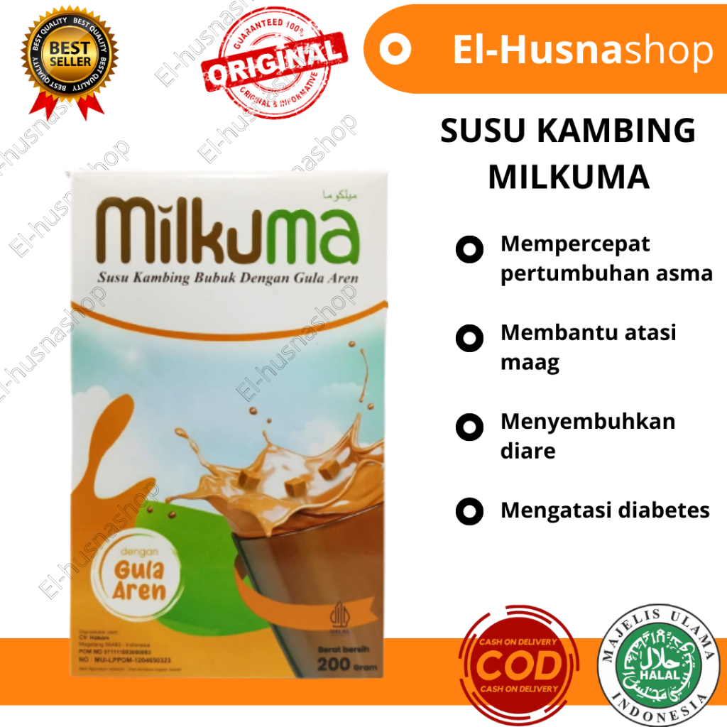

Susu Kambing Milkuma Plus Gula Aren Susu Kambing Etawa Bubuk 200gram Original