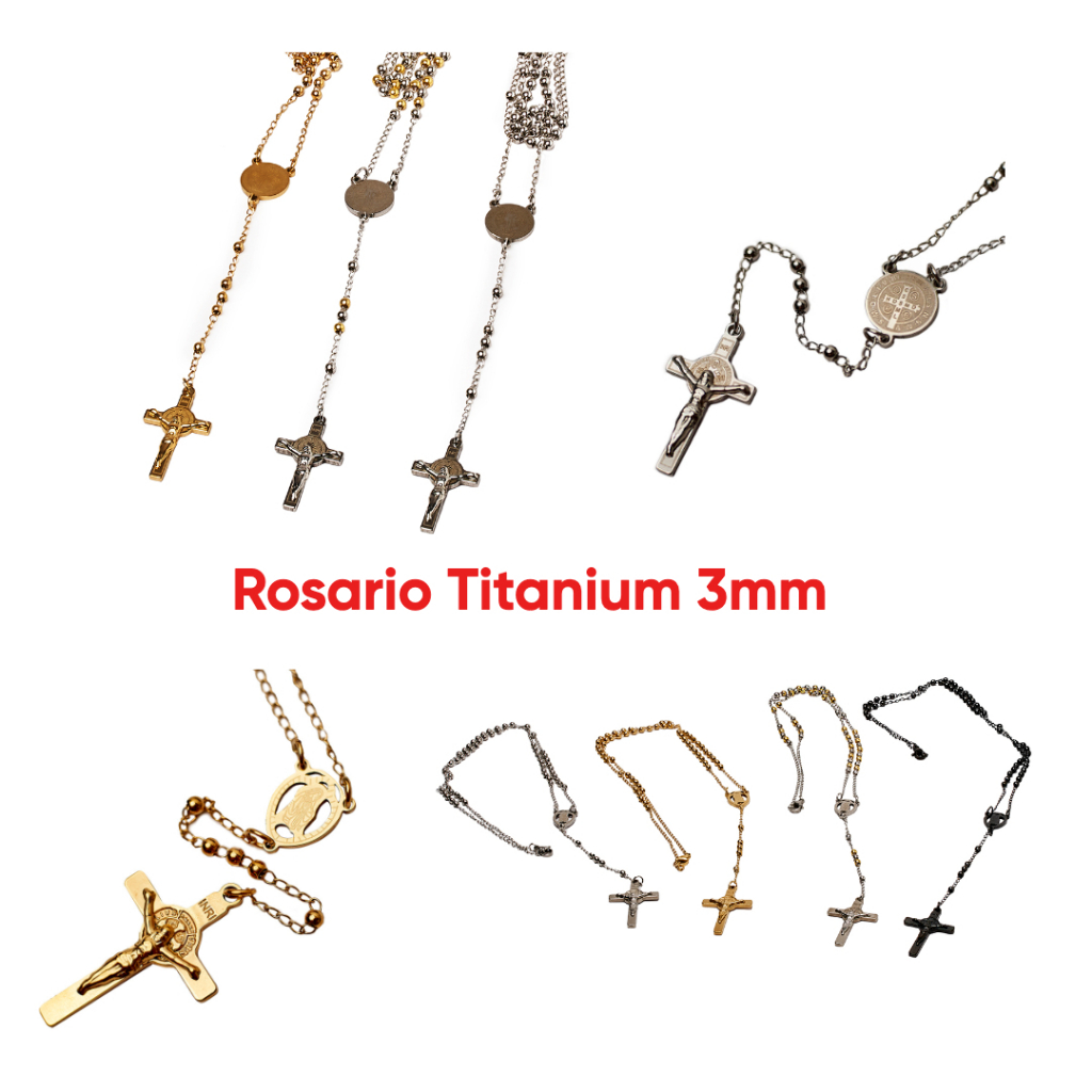 Rosario Titanium 3mm - Kalung Rosario -  Kalung Titanium