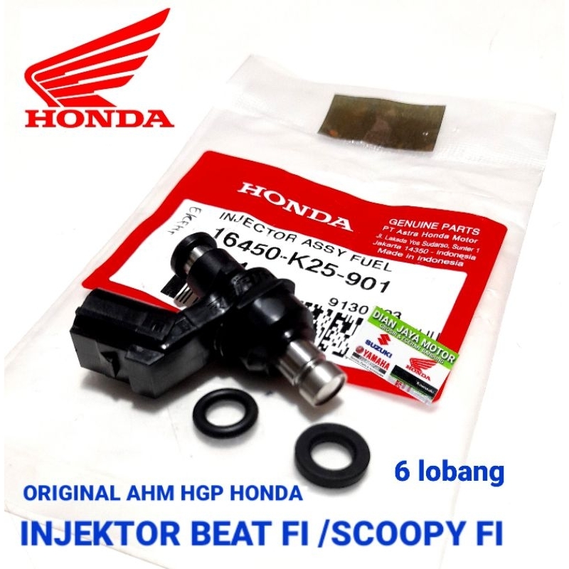 (AHM) INJEKTOR INJECTOR HONDA BEAT FI SCOOPY FI 16550- K25 -901 ORI AHM HGP HONDA GENUINE PARTS