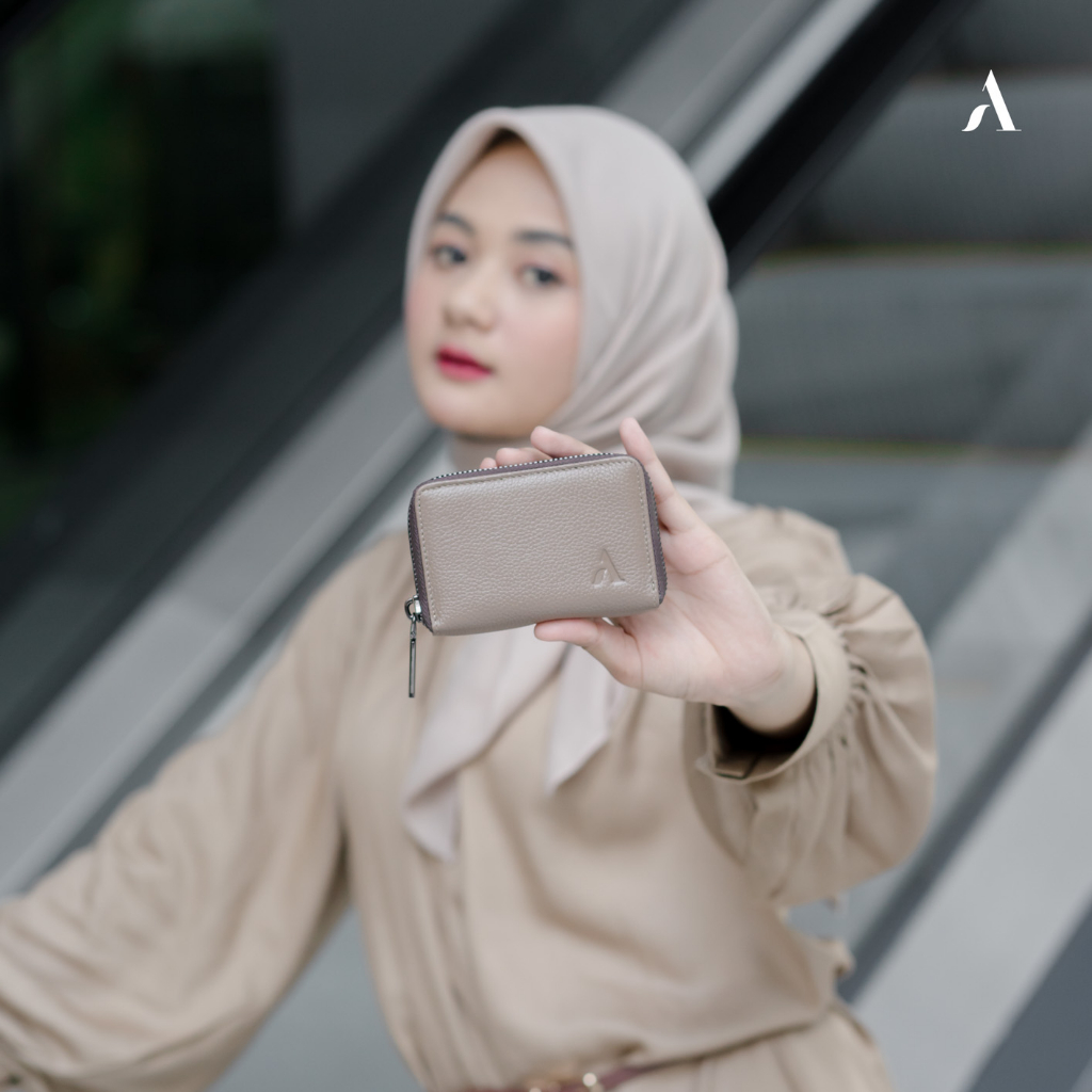 Dompet Kartu Wanita Branded Alona Zoe Leather Wallet Card Holder Bahan 100% Kulit Sapi Asli Premium Fashion Cewek Terbaru