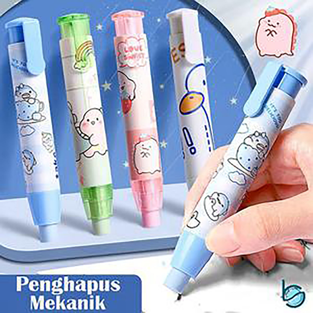 

Mechanical Eraser/Penghapus Mekanik Lucu Motif Berbagai Macam Kartun Free 2 Pcs Refill - Best Stationary