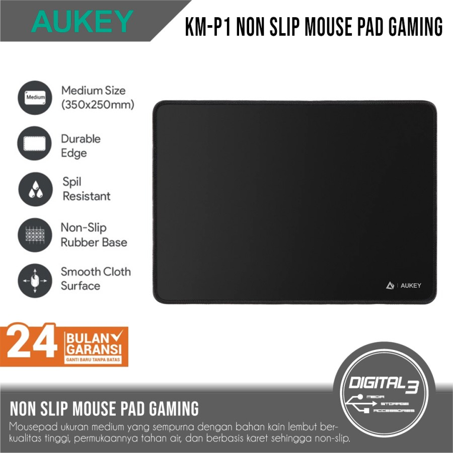 Aukey KM-P1 Mouse Pad Gaming Non-Slip Rubber Alas Mousepad Size M