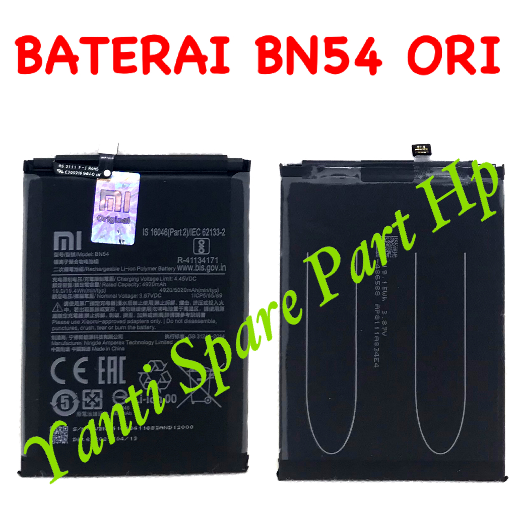 Baterai Xiaomi Redmi 9 9 Pro Xiaomi Redmi Note 9 10 Pro BN54 BN52 Original New