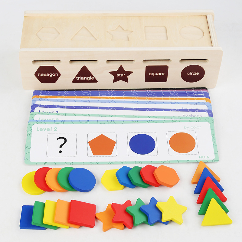 [BIG SALE] learning color shape matching wooden sorting box logic game motoric skill mengenal warna bentuk