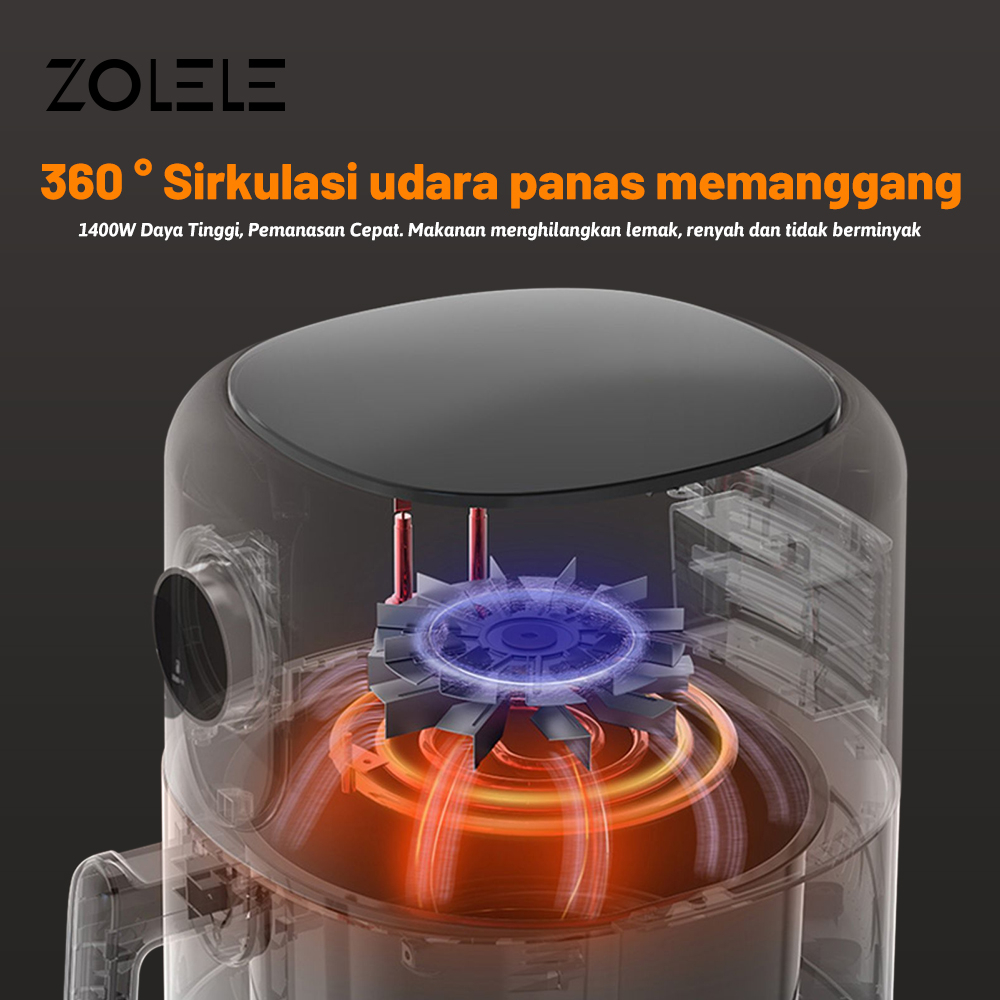 ZOLELE ZA004 4.5L Visual Air Fryer Penggorengan Udara Visual