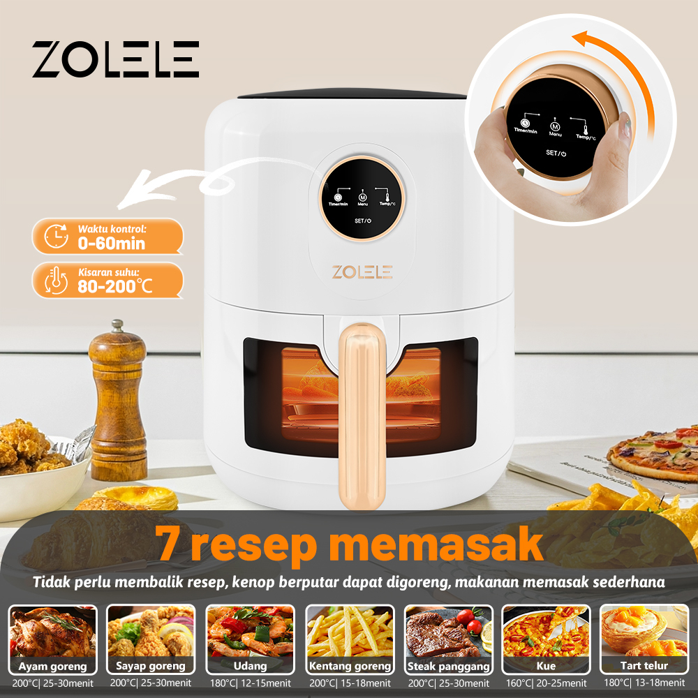 ZOLELE ZA004 4.5L Visual Air Fryer Penggorengan Udara Visual