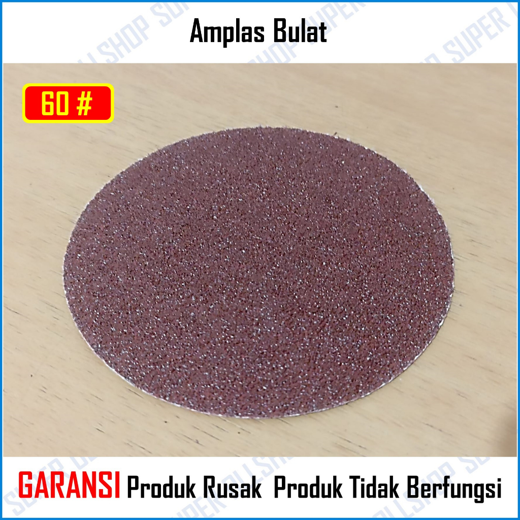 Amplas Bulat Velcro 4&quot; Inch / Amplas Tempel Gerinda 4&quot; Grit 60# 80# 100# Isi 20 Pcs