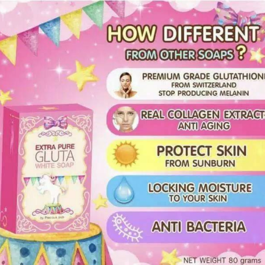 Sabun Batang Batangan Pemutih Pencerah Kulit Wajah Muka Tubuh Badan Instan Precious Skin Thailand Extra Pure Gluta White Soap Penghilang Flek Hitam Dark Spot Pria Wanita Ori Cepat Permanen Ampuh BPOM