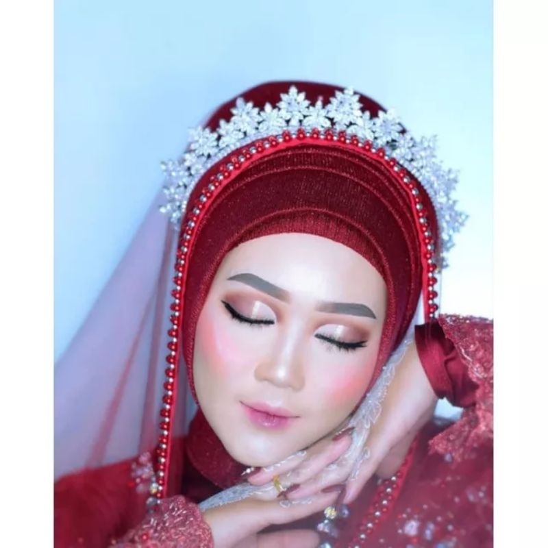 Slayer veil pengantin/hijab pengantin mewah/kerudung pengantin/veil pengantin