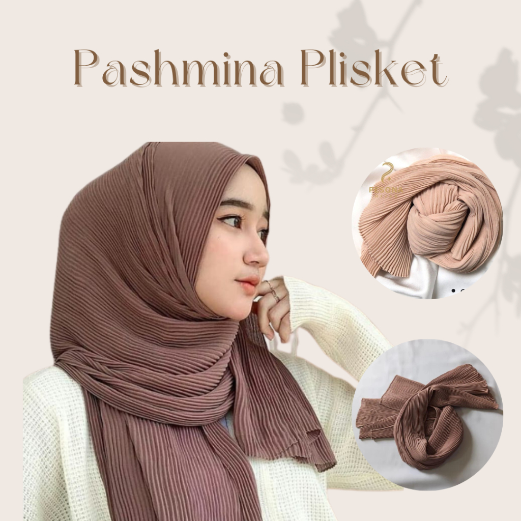 [ COD  ] Chayra Pashmina Plisket Ceruty Babydoll Pashmina Panjang Polos Jilbab Instant Grosir Kerudu