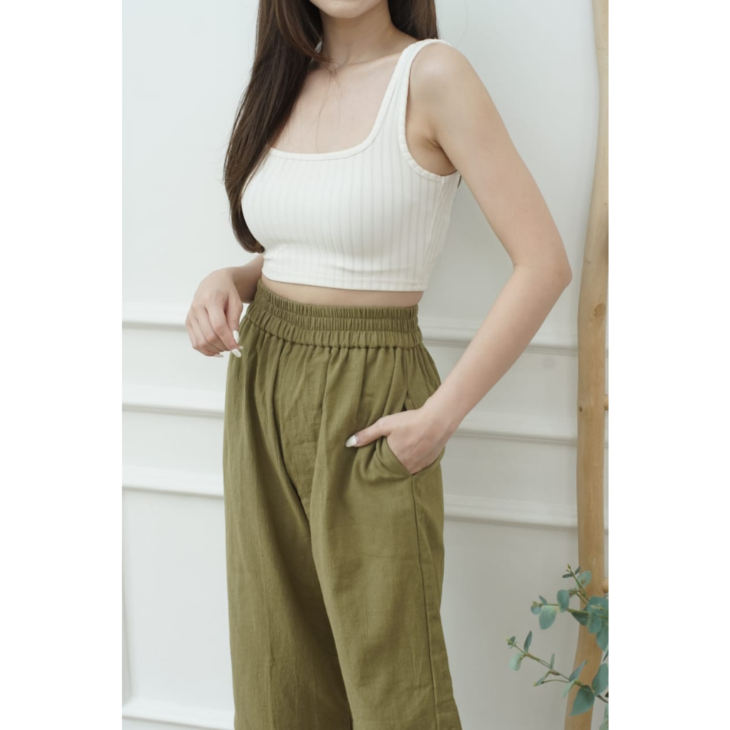 FWR - Cullote Slit Pants Linen Crinkle// Celana Kulot 2497