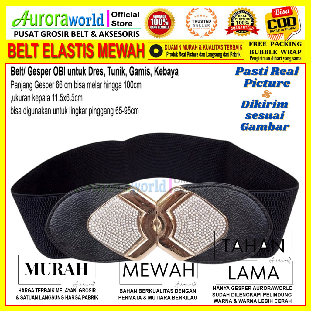 AURORAWORLD Belt fashion cewek Gesper perempuan model  OBI Ikat Pinggang Wanita Sabuk Mewah Korea untuk Dress Tunik Gaun Terbaru bisa COD