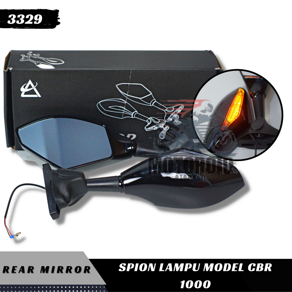 Spion Fairing Plus Lampu Sen Spion Model CBR1000 Semua motor Terbaru Spion Moge