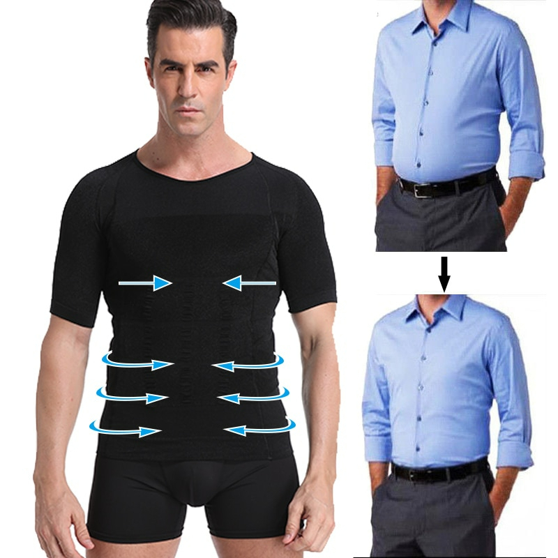 Baju T-Shirt Korset Pembentuk Tubuh Body Shaper - YS002 - Black
