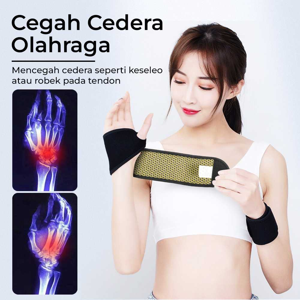 Pelindung Pergelangan Tangan Wristband Self Heating Magnetic Pengaman Tangan Olahraga Material Serat Elastis