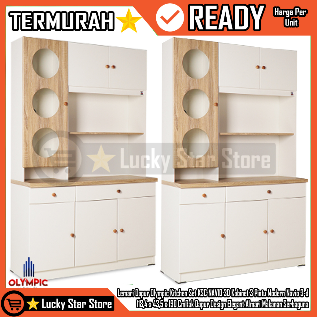 [Kargo] Lemari Dapur Olympic Kitchen Set KSC NAVIO 3D Kabinet Kitchen Set Rak Dapur 3 Pintu Ksc-Navi