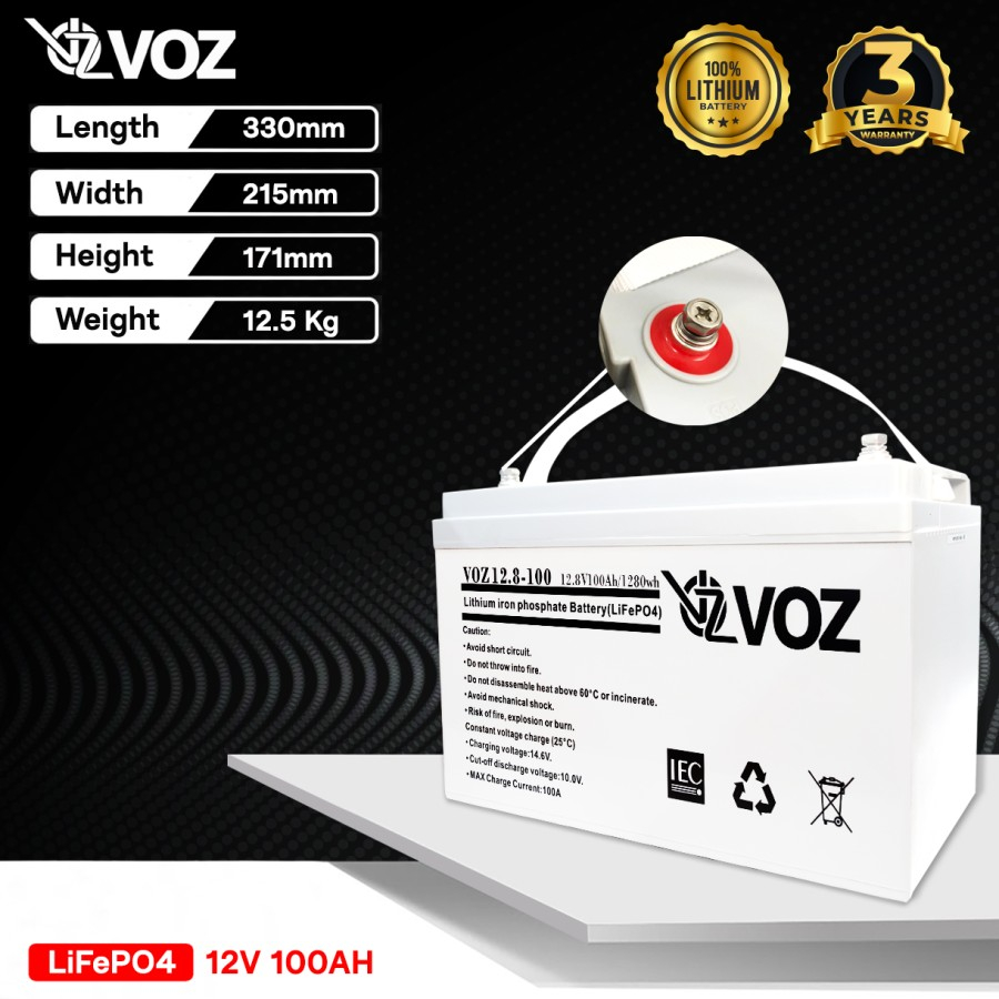 Voz LiFePO4 12.8V 100 Ah - SmartPhone Monitoring