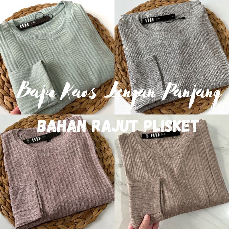 READYBASIC - BAJU KAOS LENGAN PANJANG BAHAN RAJUT