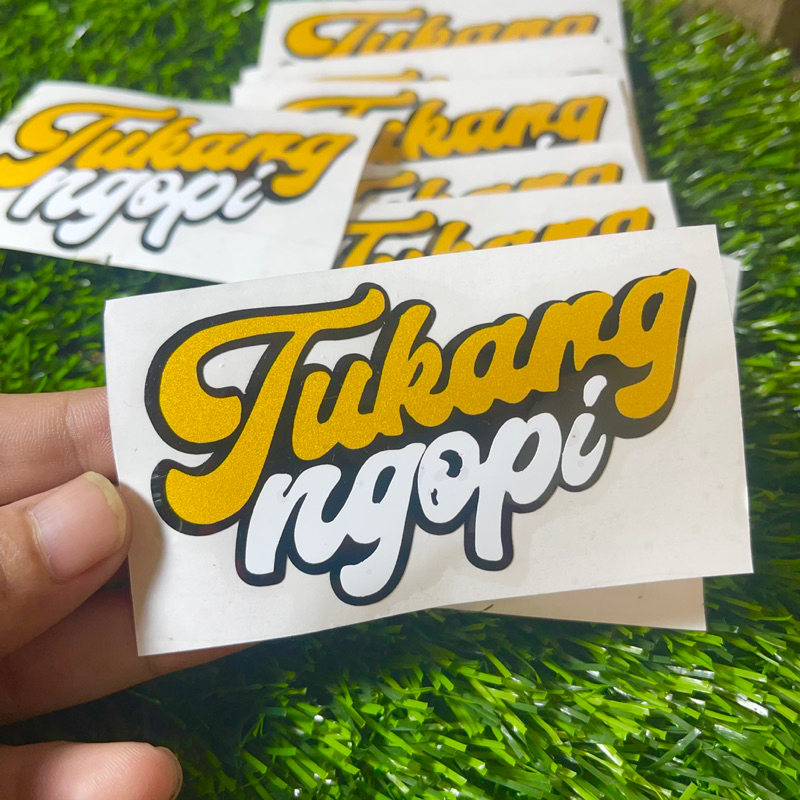 Sticker tukang ngopi stiker tumpuk cutting 1pcs