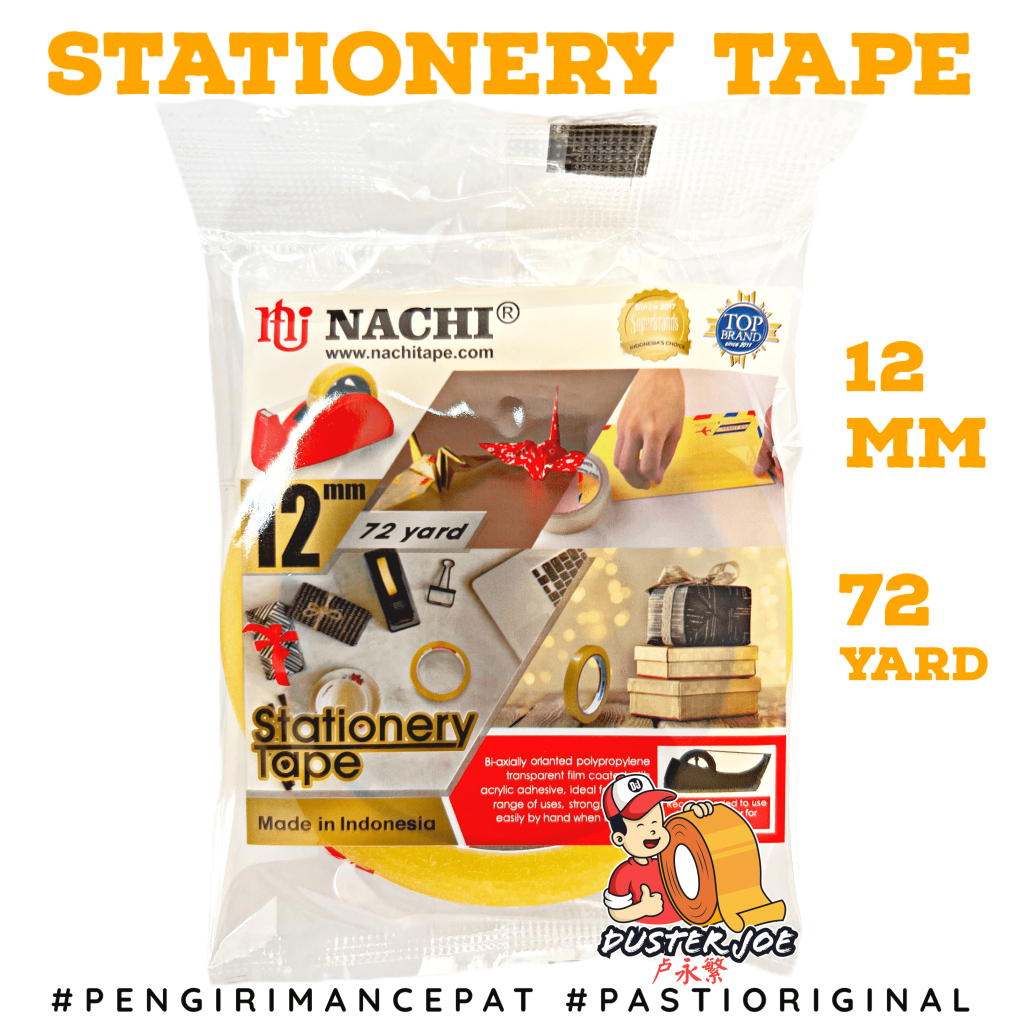 

Isolasi Stationery Tape Nachi 1/2 inch 12mm 72 Yard Selotip PER 1 PCS