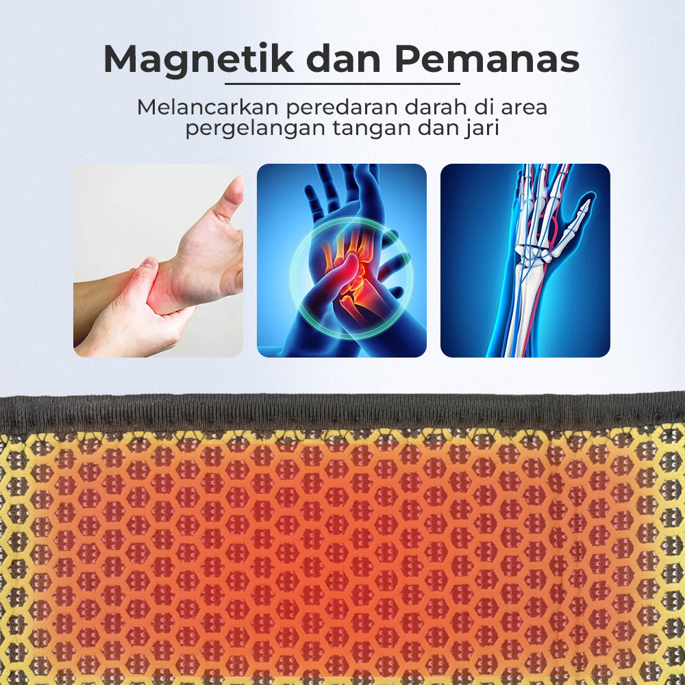 Pelindung Pergelangan Tangan Wristband Self Heating Magnetic - DE-375 - Black