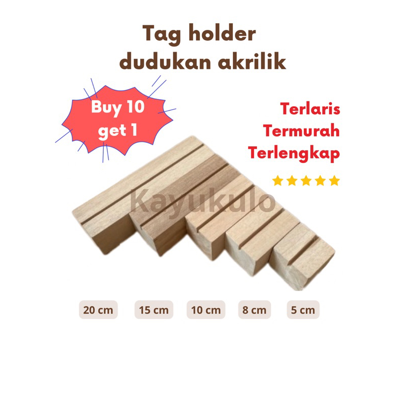 

price tag holder | dudukan akrilik | stand akrilik | poto kartu nama | holder kayu aestatic