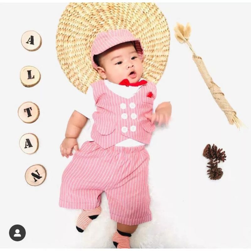 KOREAN STYLISH TUXEDO 0-18 Bulan baby baju pesta setelan jas anak bayi tuxedo kondangan SET TOPI / Baju Bayi Setelan Oblong Anak Laki Laki 3 - 18 bulan SNI / setelan baju bayi cowok tuxedo