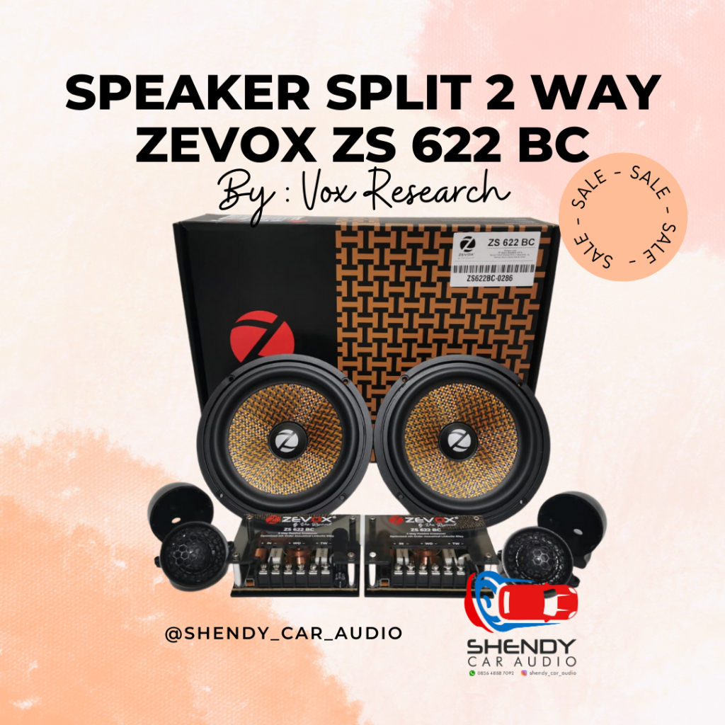 ZEVOX ZS 622 BC Speaker 2-Way Component Split 6,5" ZS-622BC by Vox
