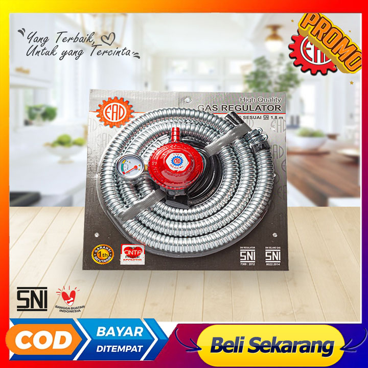 Selang Dan Regulator Kompor Gas Merk Welhome/FAD/KARMEN | SNI | 1.8 Meter BERGARANSI RESMI