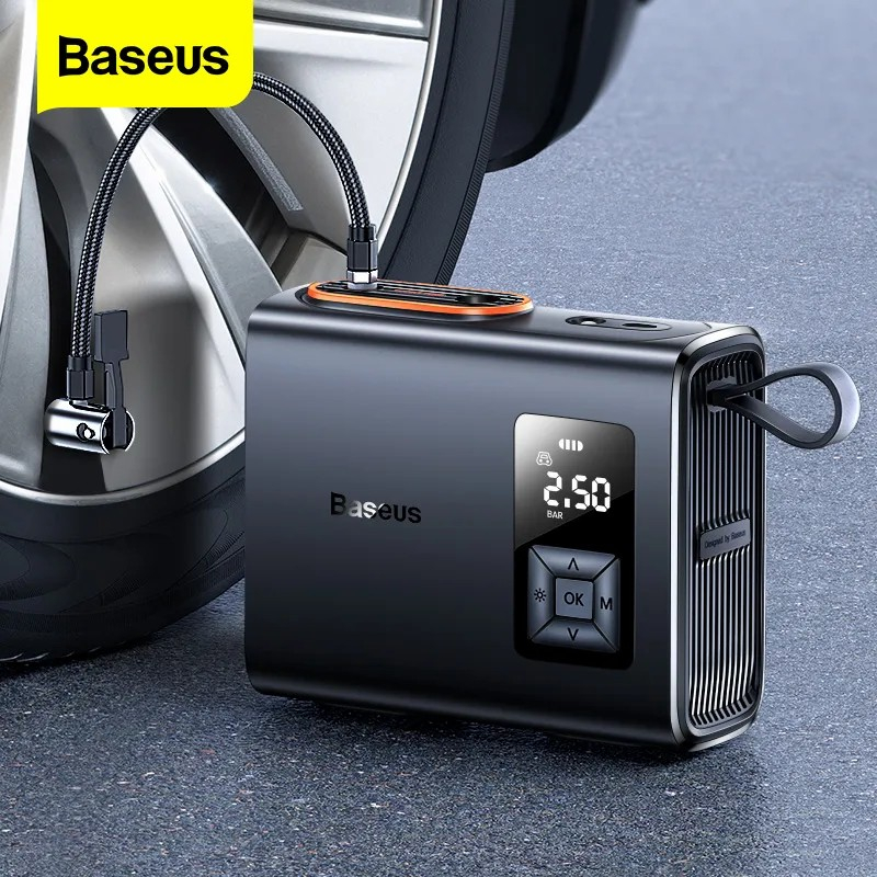 BASEUS PUMP TIRE INFLATOR PORTABLE AIR COMPRESSOR UNTUK MOBIL MOTOR