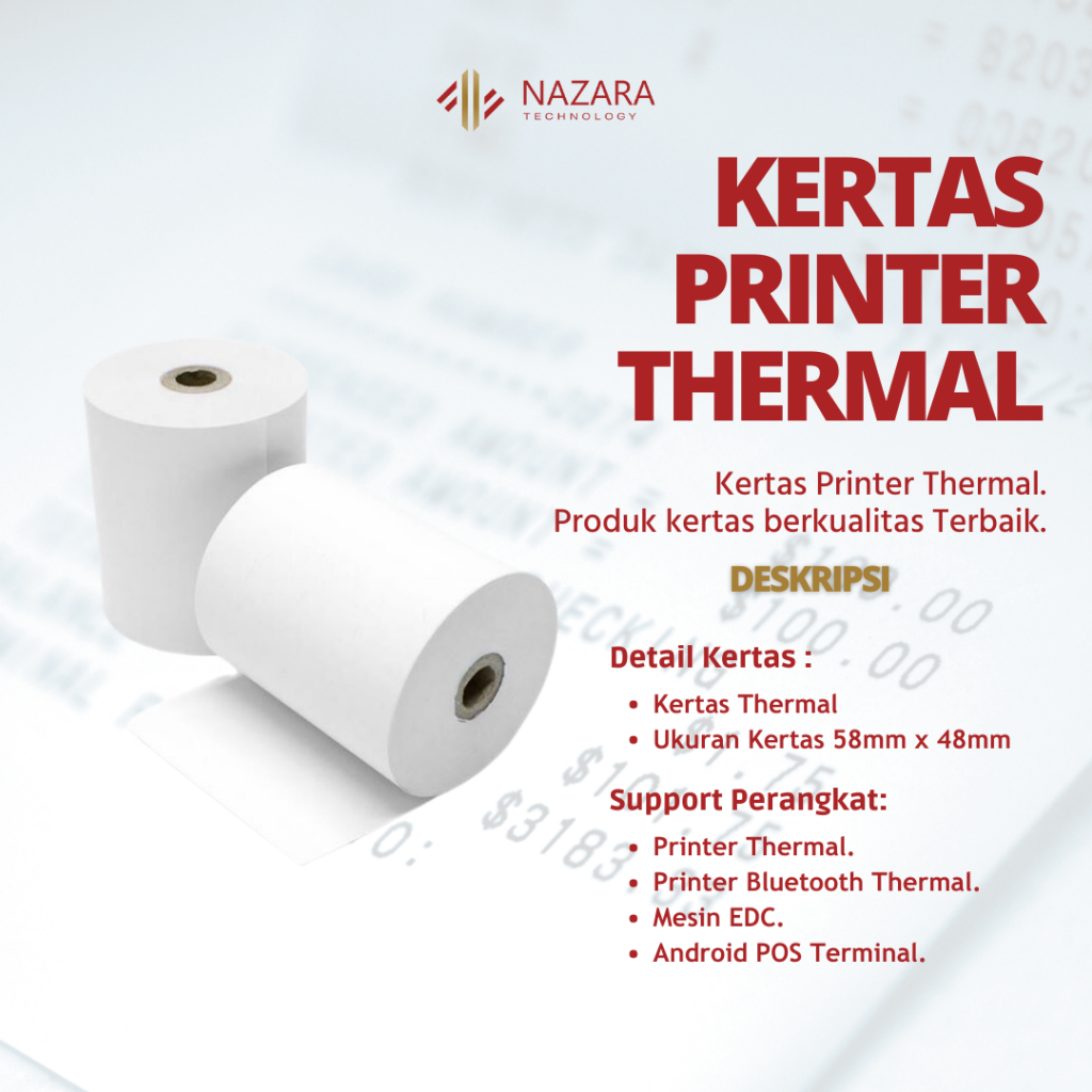 

Kertas Thermal Printer 58mm x 48mm