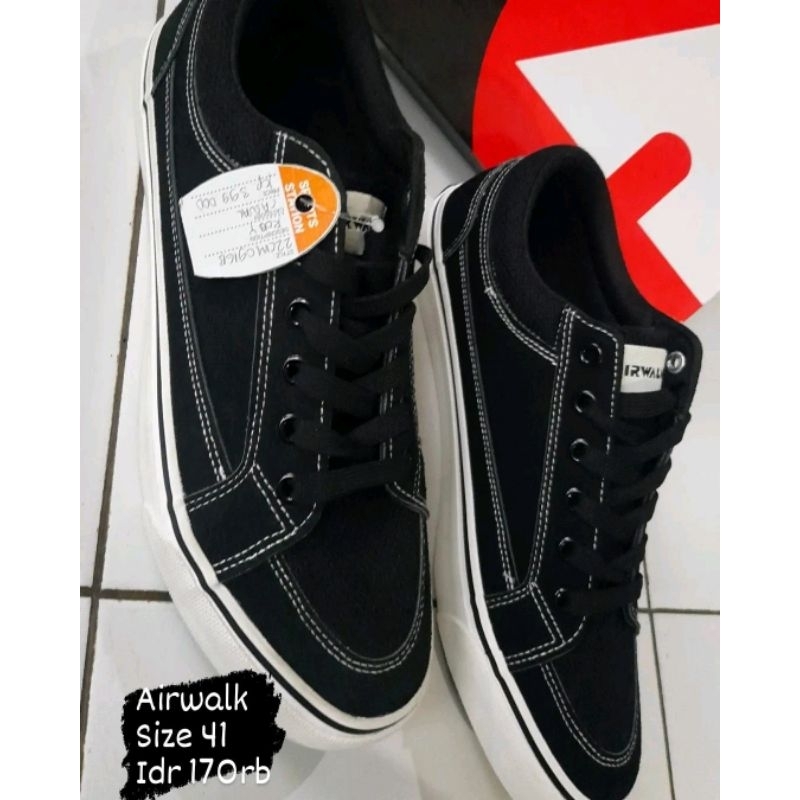 Airwalk Roby (M) sepatu original Black/Grey size 41