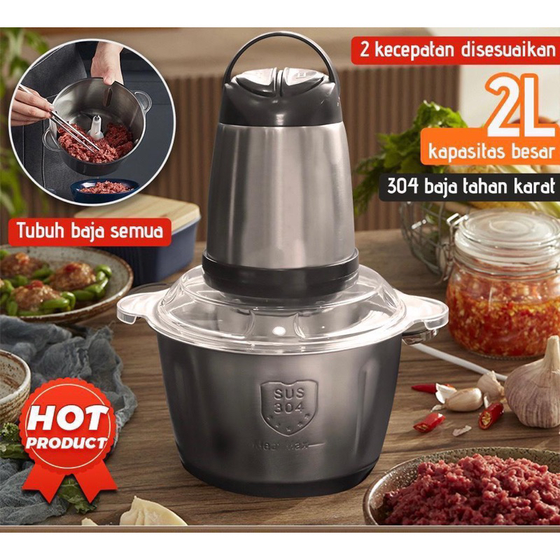 Blender Daging Chopper 3 in 1 Food Processor Blender Multifungsi Q2 7888 GSF 3802 GSF 4077 Gilingan Daging Juicer Mini Blender Bumbu Serbaguna