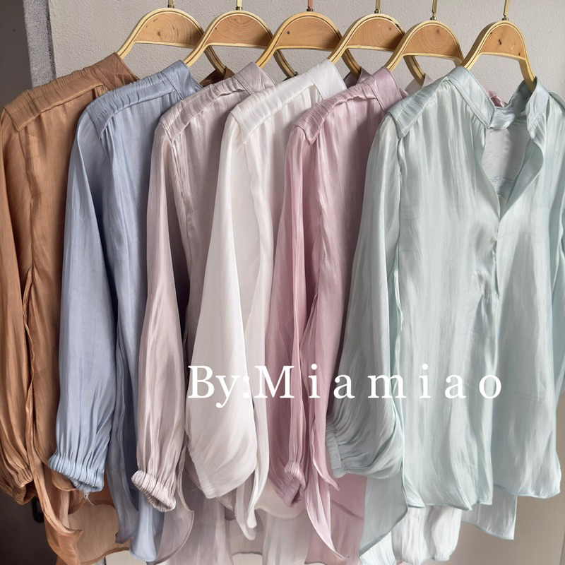 FLOWY BLOUSE VINTAGE KOREAN STYLE / OLLA BLOUSE / Barbara Silk / Shimmer Shirt