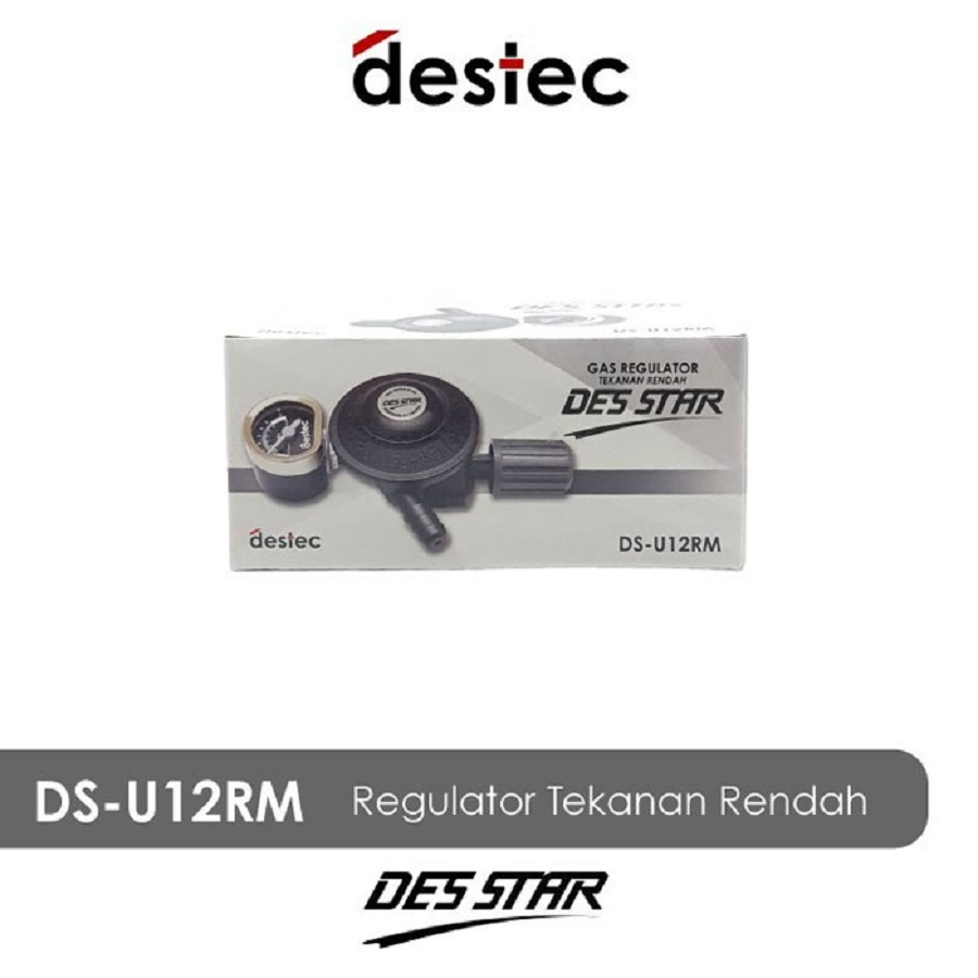 Regulator Kompor Gas Jepit Putar Destec Desstar Des Star DS-U12RM DS U 12 RM Meter Anti Bocor